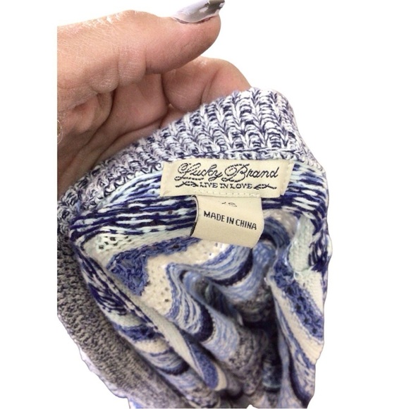 Lucky Brand Fair Isle Open Cardigan size XSmall - Picture 4 of 5